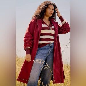 Lane Bryant Dyed Denim Trench Coat NWT Size 20